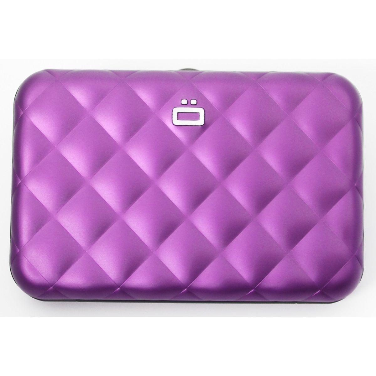 Aluminum Wallet Quilted Button - Purple